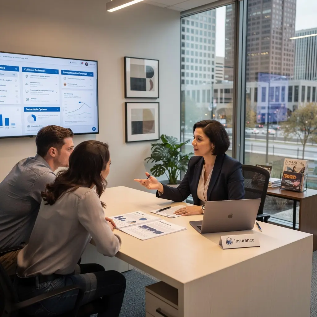 Grafika ilustrująca sytuację kolizji drogowej z niskim udziałem własnym, z kierowcą korzystającym z pomocy drogowej.